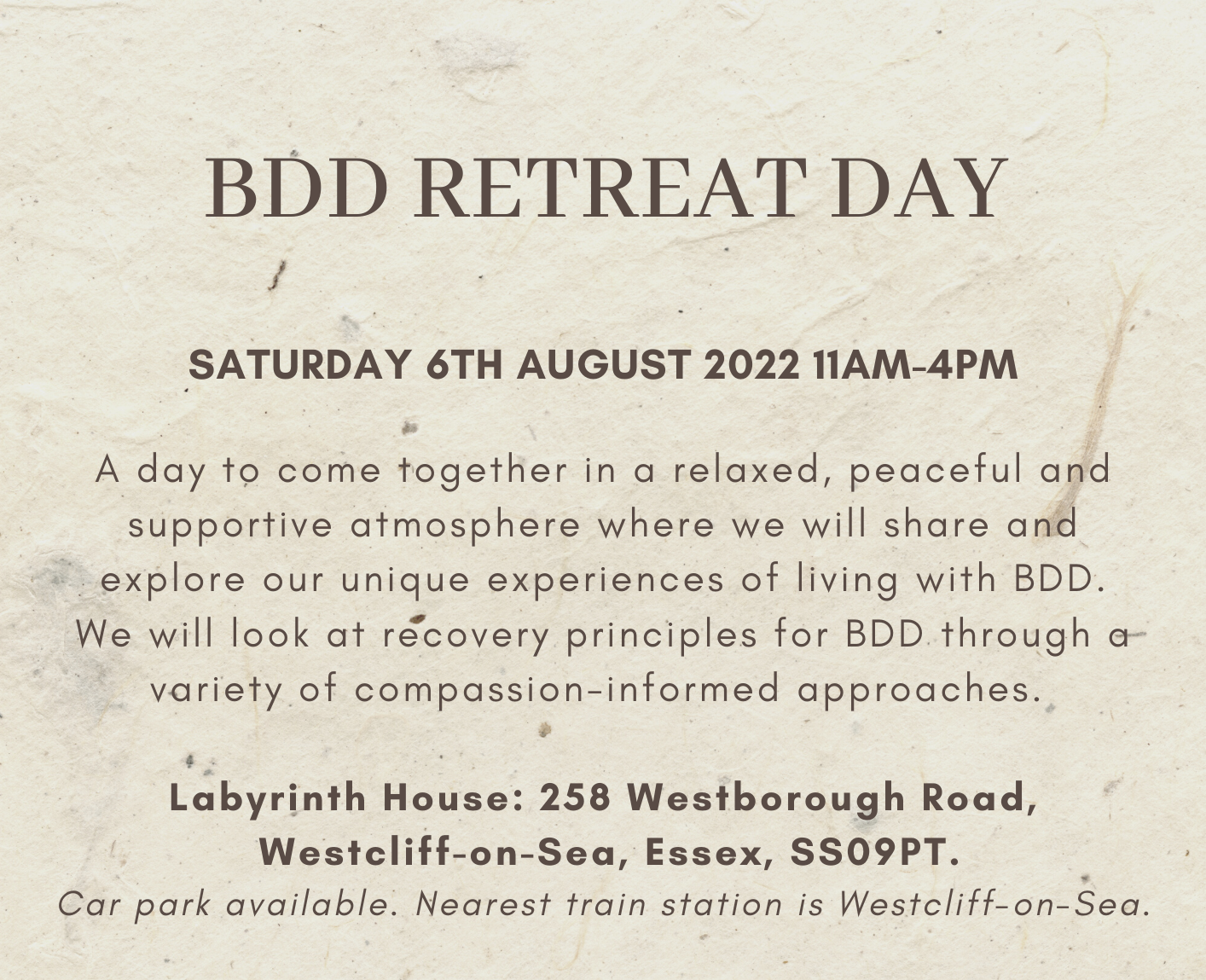 BDD Retreat Day – 12 places available